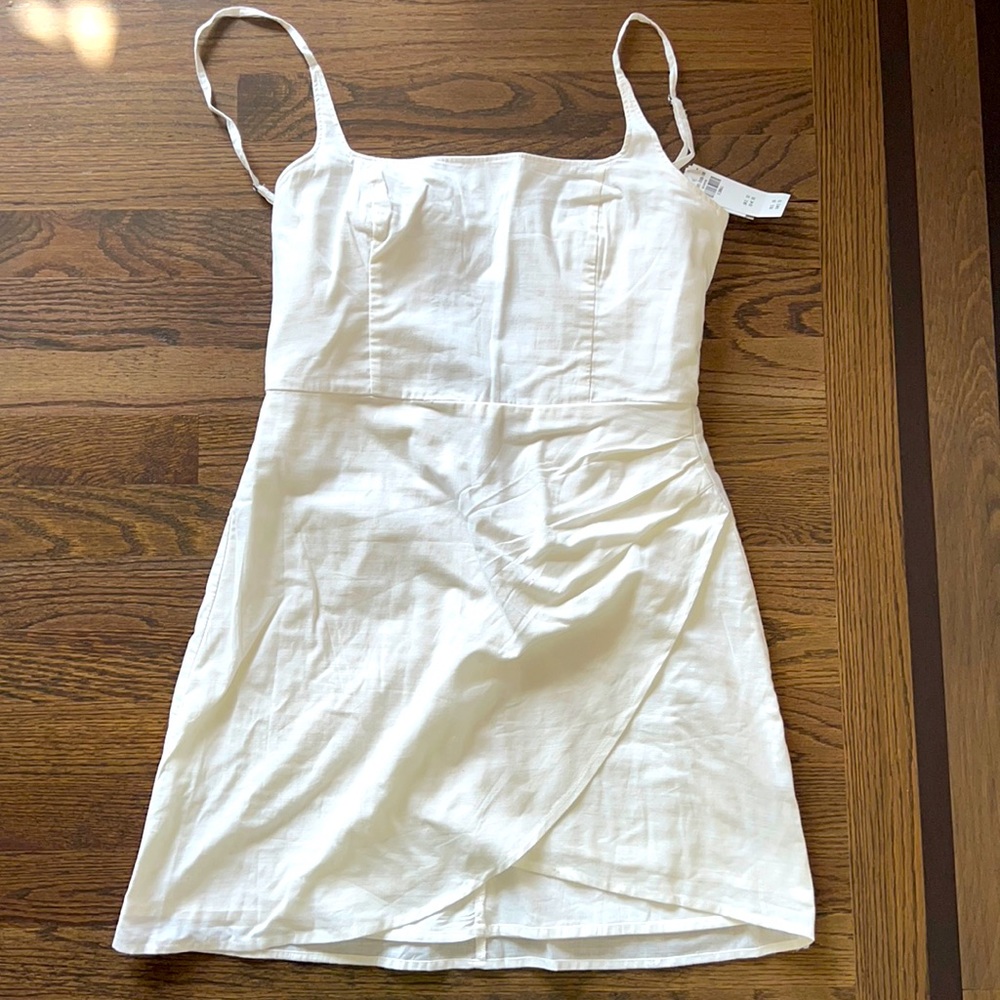 White Abercrombie Spaghetti Strap CrossFront Cotton Dress Size XS